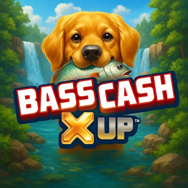 Bass Cash X UP logo – Slots by Alchemy Gaming at Realz Casino