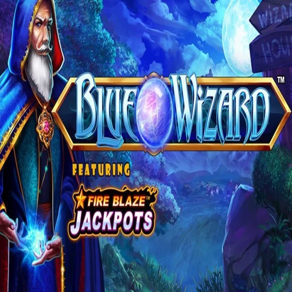 Play the Blue Wizard Fire Blaze Jackpots slot by Rarestone Gaming on Realz Casino