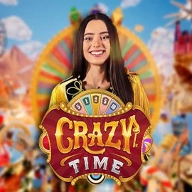 Crazy Time online game logo by Evolution on realzzcasino.com