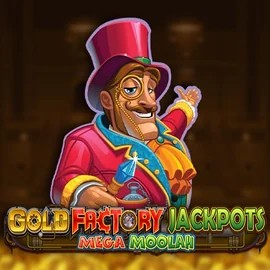 Gold Factory Jackpots Mega Moolah slot visual from Aurum Signature Studios available on realzzcasino.com