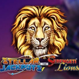 Jackpots logo of Stellar Jackpots with Serengeti Lions from Lightning Box Game at Realz Casino